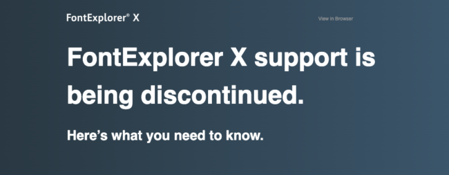 Macのフォント管理ソフト「FontExplorer X」のサポートが2023年6月30日で終了することに