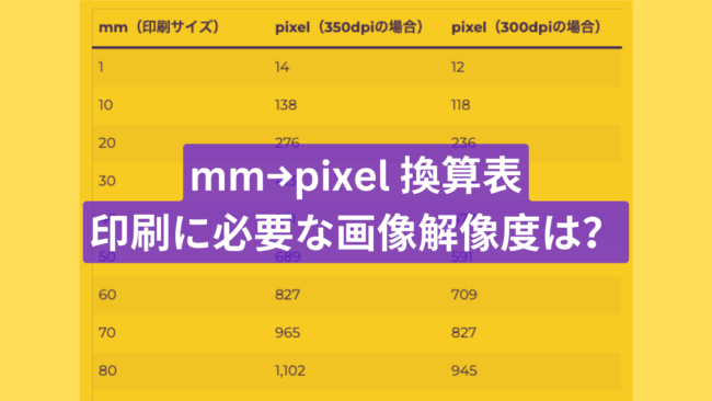 mm→pixel換算表(350dpi & 300dpi)｜印刷に適した画像解像度を知るために